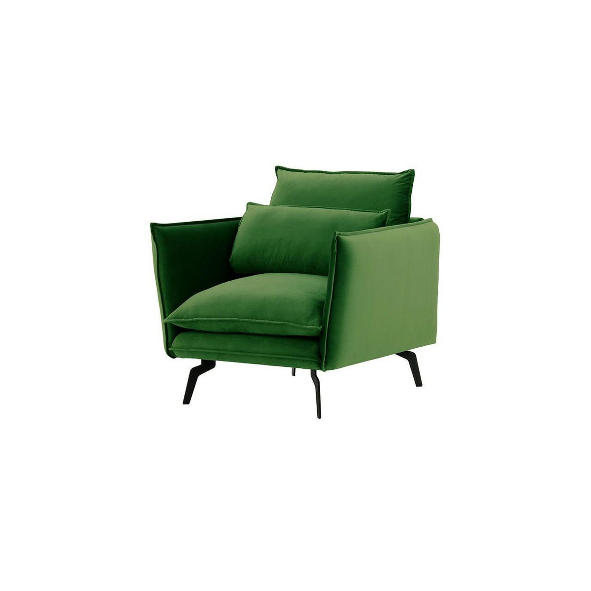 SESSEL Layla-Velluto 10 - Grün, Holz/Textil (105/95/98cm)