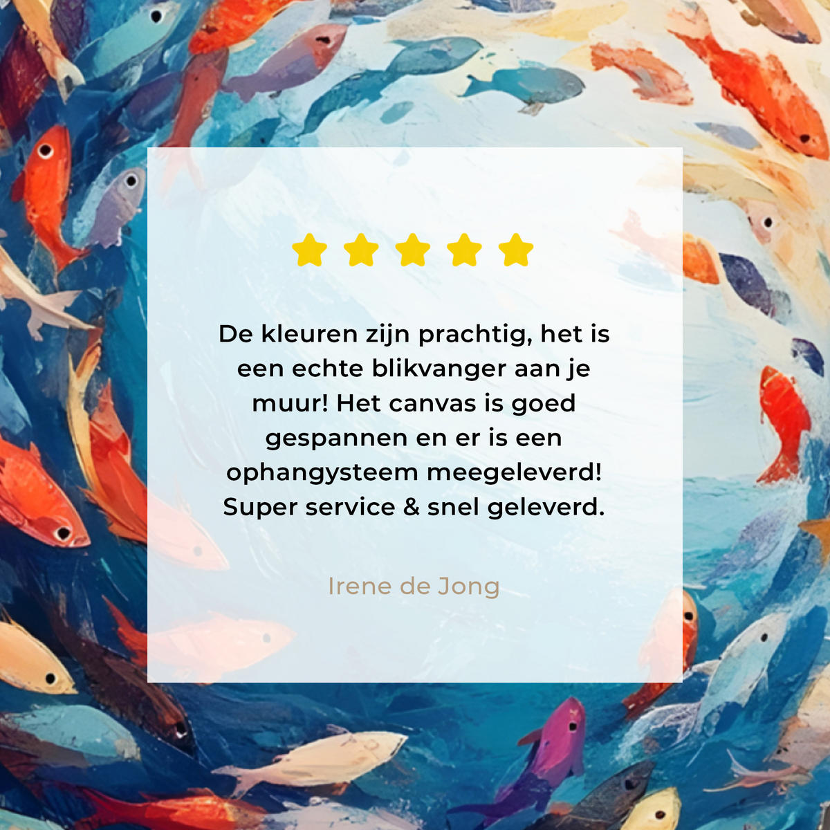 LEINWANDBILD Meer - Fische - Bunt - Dynamisch 90x90 cm - Hellblau, Textil (90/90cm) - MuchoWow