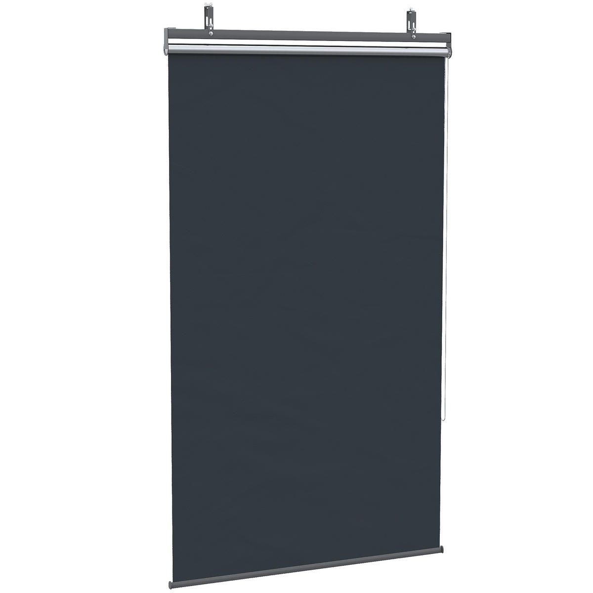 BALKONMARKISE, Dunkelgrau, Aluminium, Stahl, Polyester - Dunkelgrau, Metall (124/222/222cm) - Outsunny