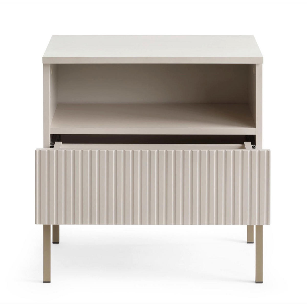 NACHTTISCH Tosena Greige 54 cm - Kaschmir/Goldfarben, Holzwerkstoff/Metall (53.6/56.2/39cm) - Selsey