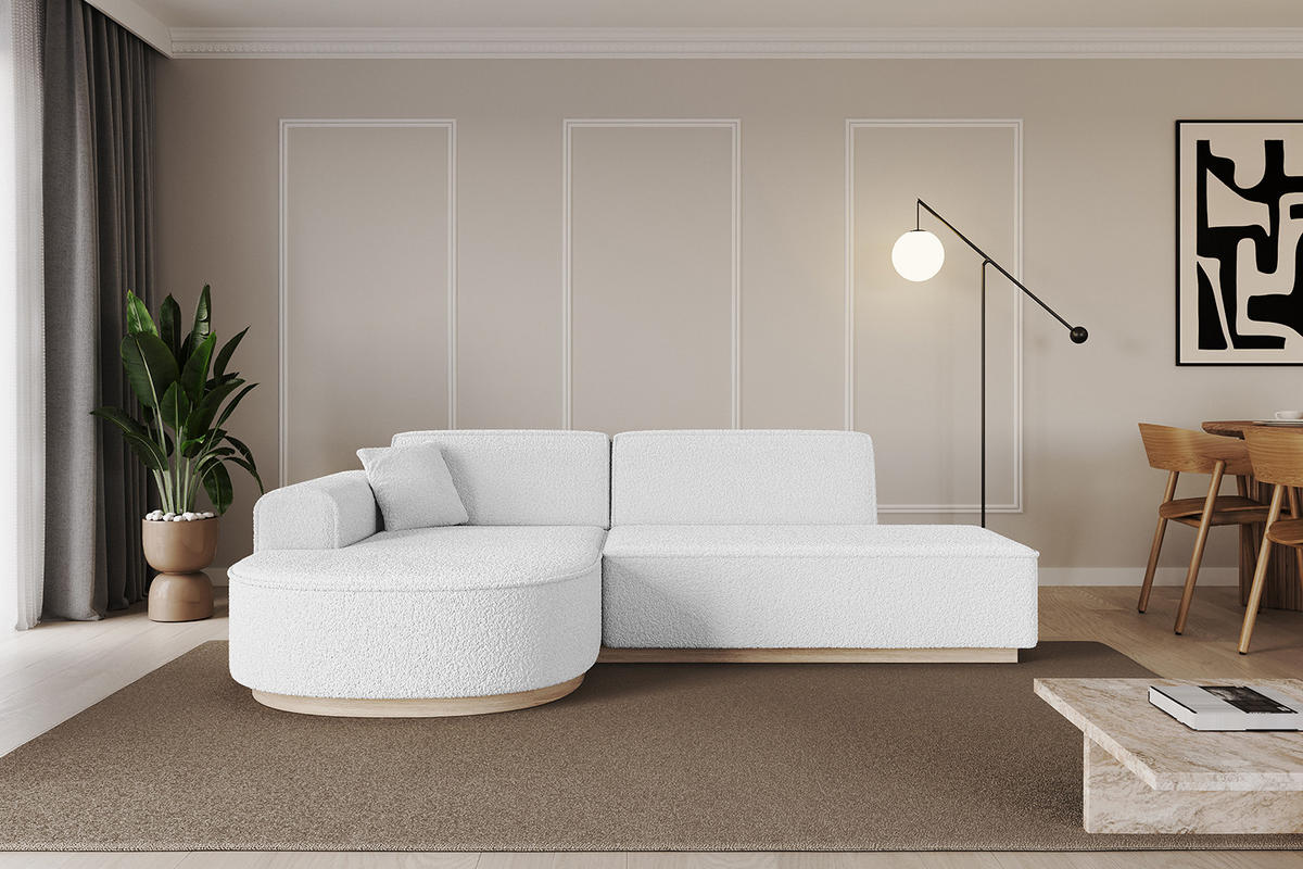 ECKSOFA Ottomane Links ARRIO-L1 - 243x171x83 cm Weiß - Weiß, Holzwerkstoff/Textil (243/171cm) - ALTDECOR