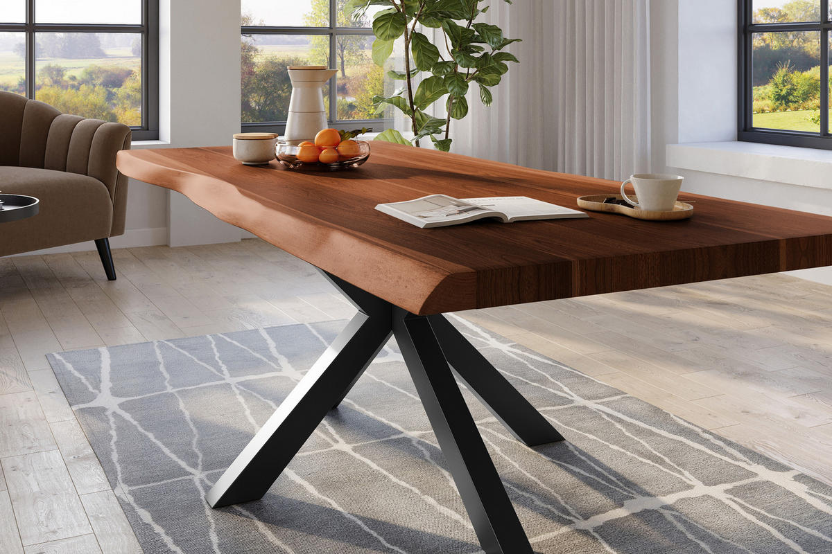 ESSTISCH TITAN - Schwarz/Braun, Holz (110/200/79cm) - SAM