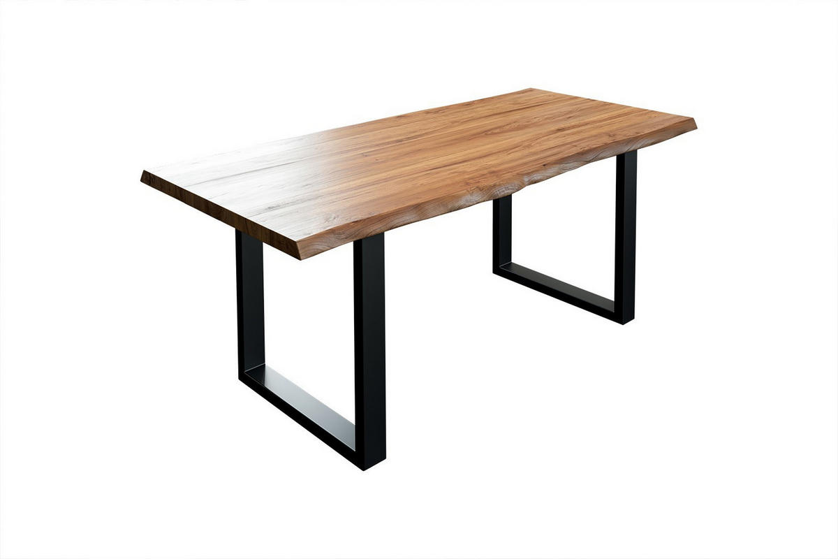 ESSTISCH LIAM - Beige/Schwarz, Holz/Metall (85/160/74cm) - SAM