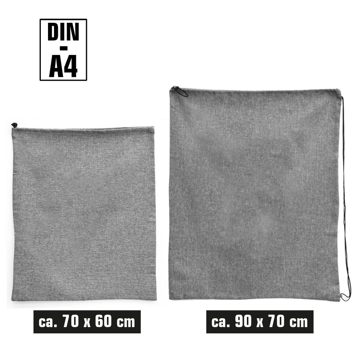 WÄSCHESACK 2er Set 70/90 cm & 60/70 cm Hellgrau - Grau, Kunststoff (70/90/70cm) - Dunedesign