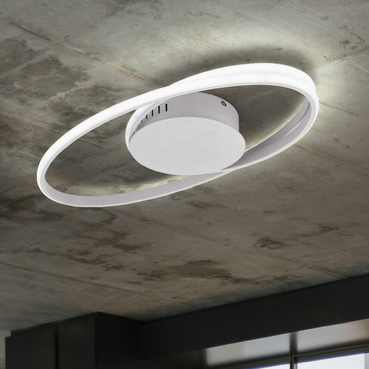 LED DECKENLEUCHTE Oval Weiß - Weiß, Metall (54/32/5cm)