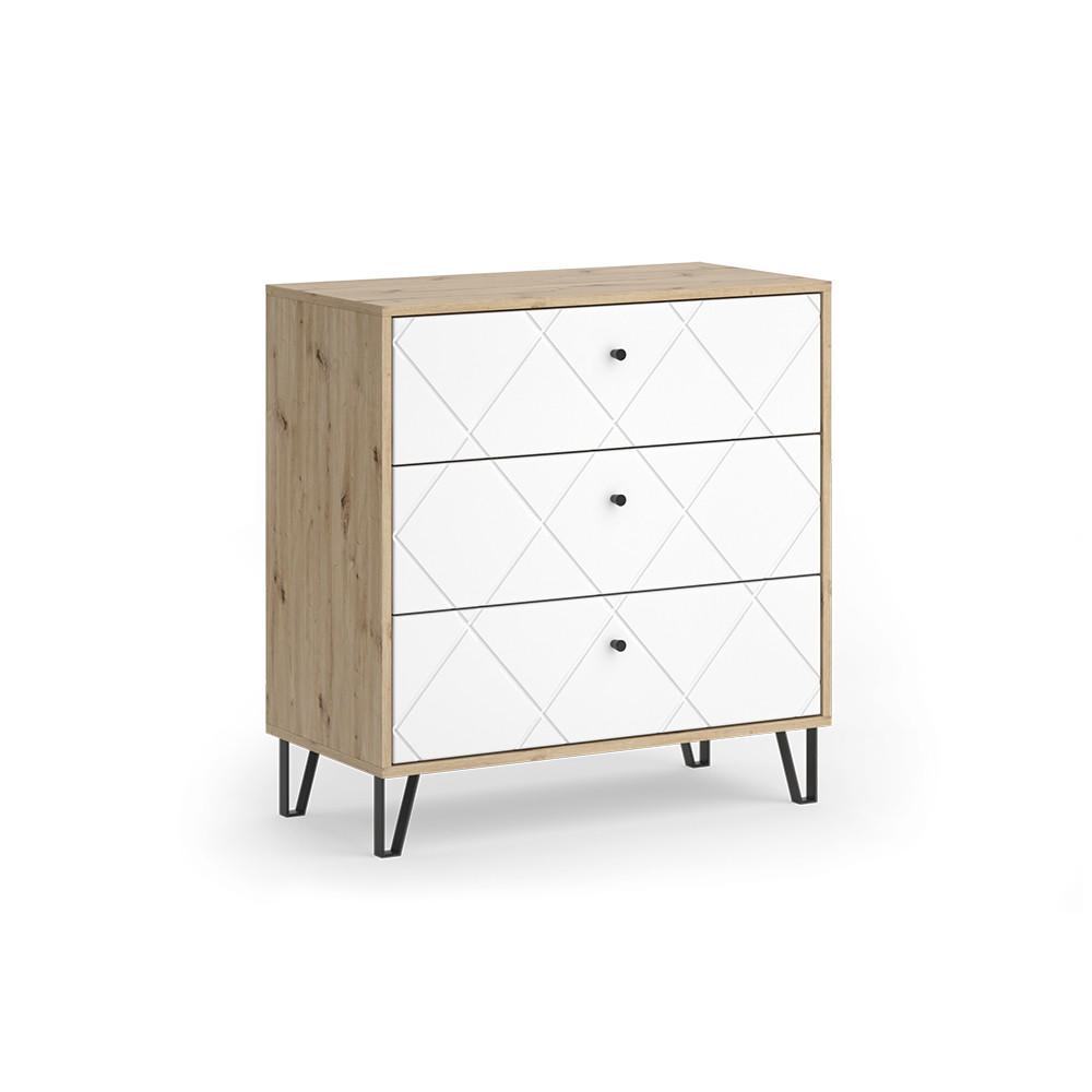 BYR&Aring; Nizza Hantverks ek 80.2x82.6 cm med 3 l&aring;dor Ek Artisan 82.6/80.2/40.1 cm