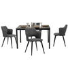ESSGRUPPE mit 1 Tisch und 4 Stühlen in Grau - Schwarz, Metall (46/81/45cm) - Meubles Cosy