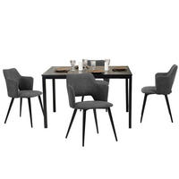 ESSGRUPPE mit 1 Tisch und 4 Stühlen in Grau - Schwarz, Metall (46/81/45cm) - Meubles Cosy