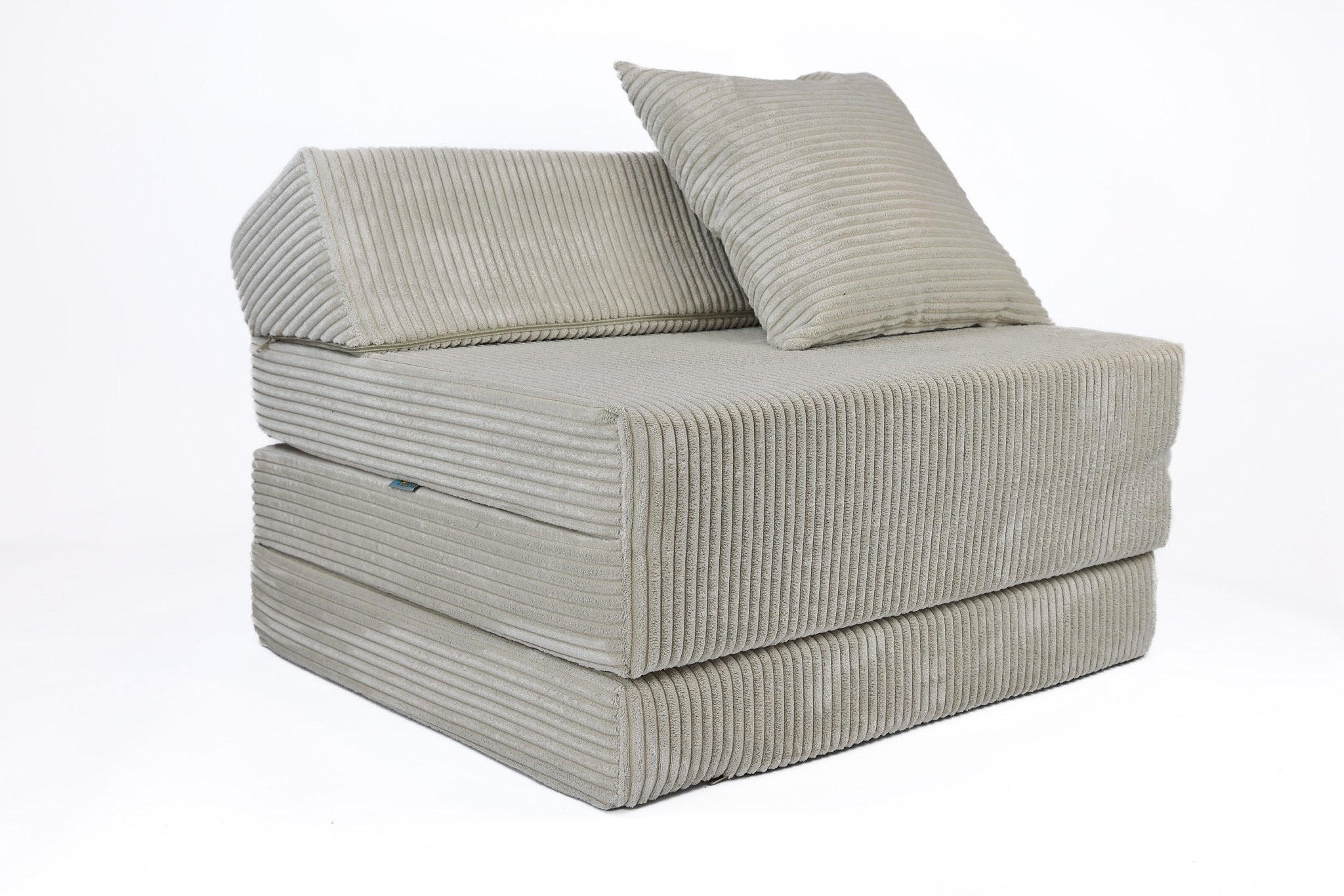 KLAPPMATRATZE MIT KOPFTEIL aus Kuschel-Cord in Beige - Beige, Textil (70/200cm) - Fortisline