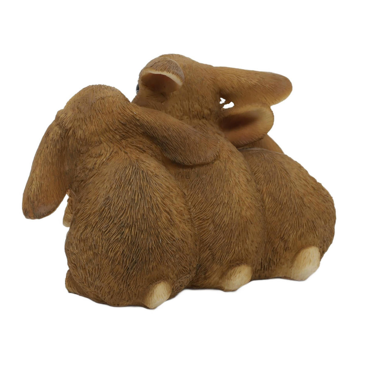 GARTENFIGUR Niedliche Hasen 17/12/11,5 cm - Braun, Kunststoff (12/11.5/17cm)