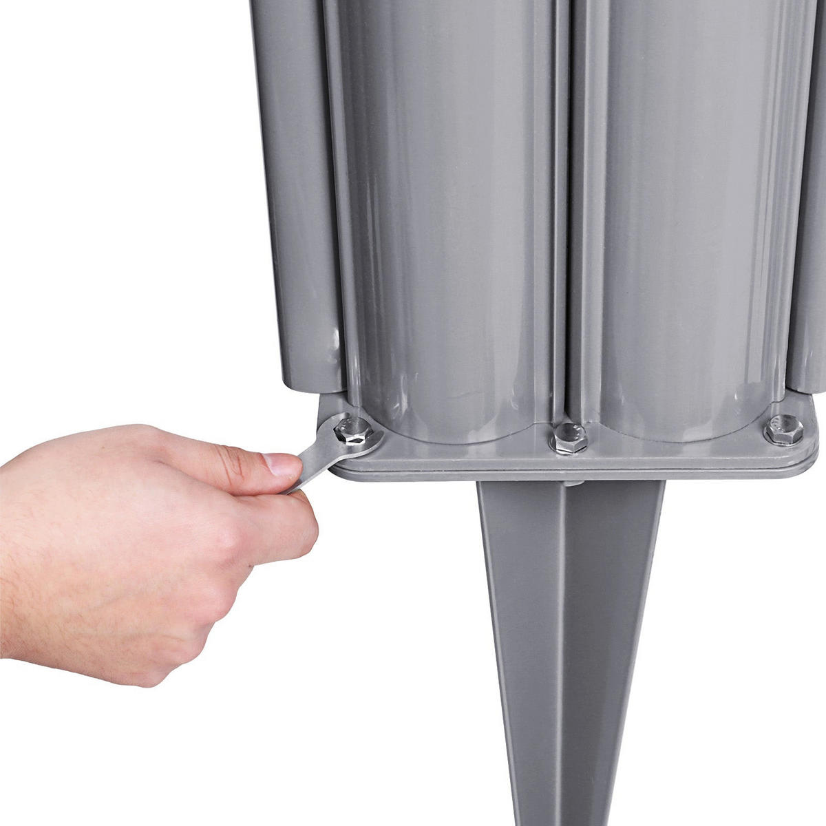 ERDANKER FÜR SEITENMARKISE - Grau, Metall (10.7/46cm) - Hansiro