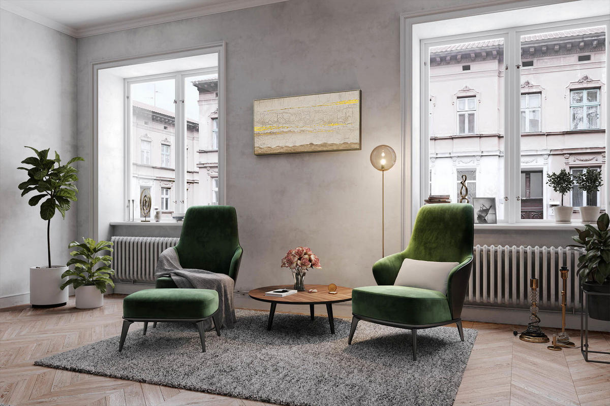 ÖLGEMÄLDE 120/60 cm - Goldfarben/Weiß, Holz/Textil (1.85/60cm) - KUNSTLOFT