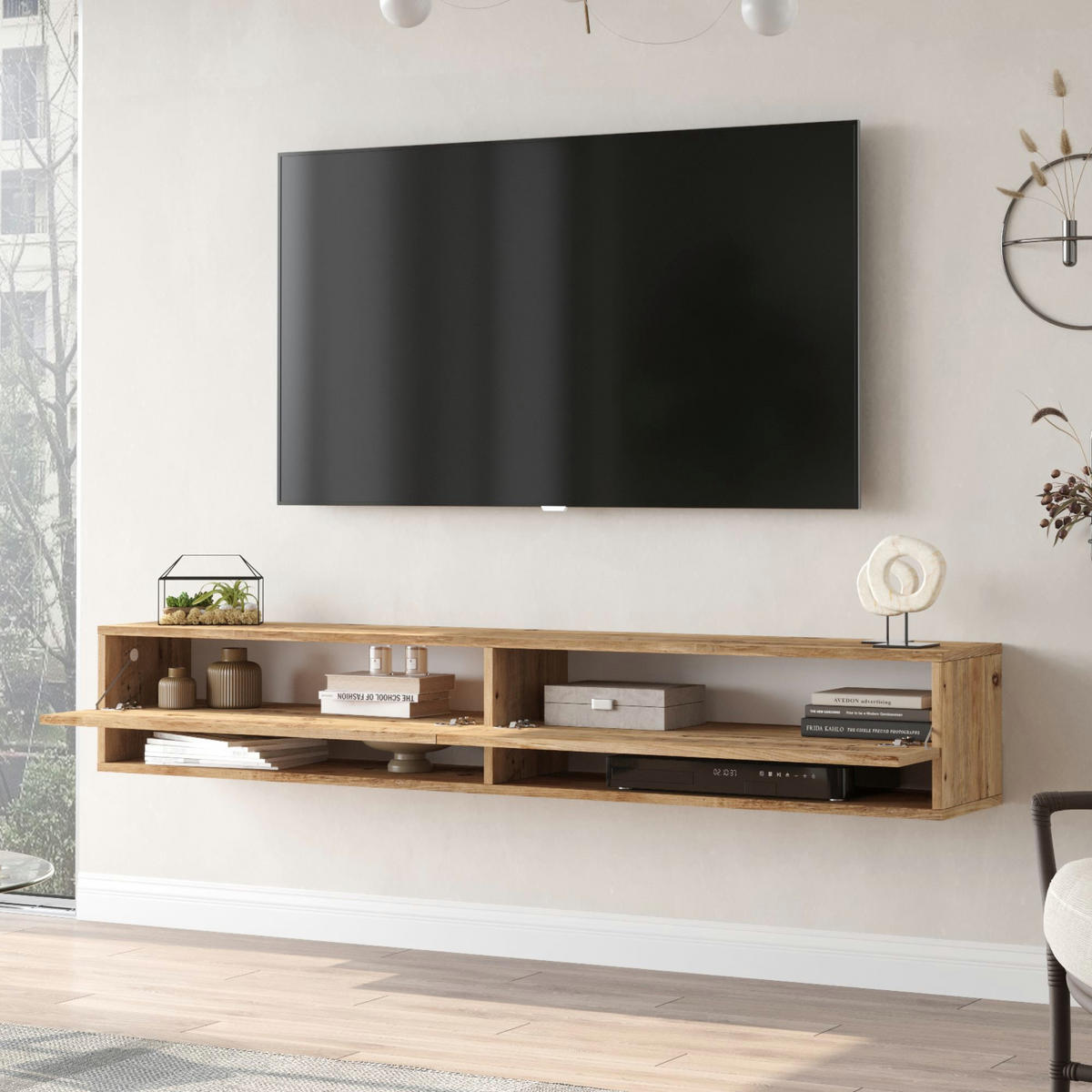 TV-ELEMENT Laitila - Naturfarben, Holzwerkstoff (180/29.5/31.5cm) - [en.casa]