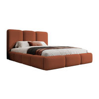 POLSTERBETT Bauro Kupferbraun mit Samtbezug 180x200 cm - Silberfarben/Orange, Textil (180/200cm) - Selsey