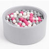 BÄLLEBAD Farbmix 90 cm Durchmesser inkl. 200 Bälle - Pink/Grau, Textil (90/30/30cm) - AngeLove