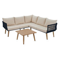 GARTENSET 187x183x66cm beige aus Stahl und Olefin, wasserdicht - Beige, Metall - Modfu