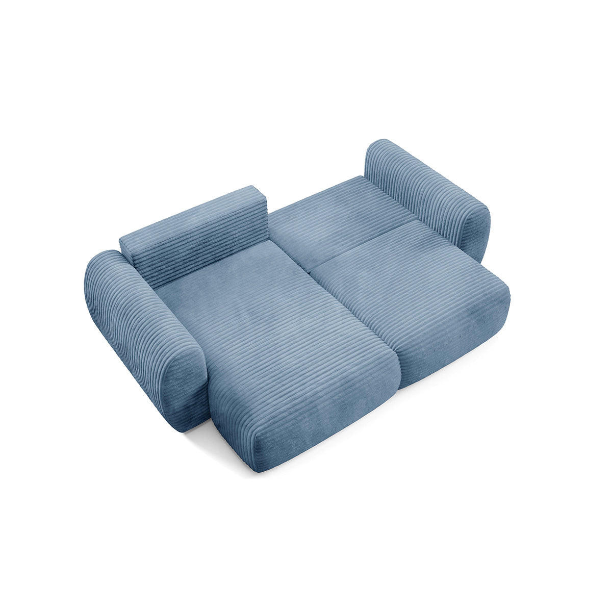 ECKSOFA Camilla 3 Sitzplätze Hellblau - Blau, Holz (270/165cm) - Petits-meubles