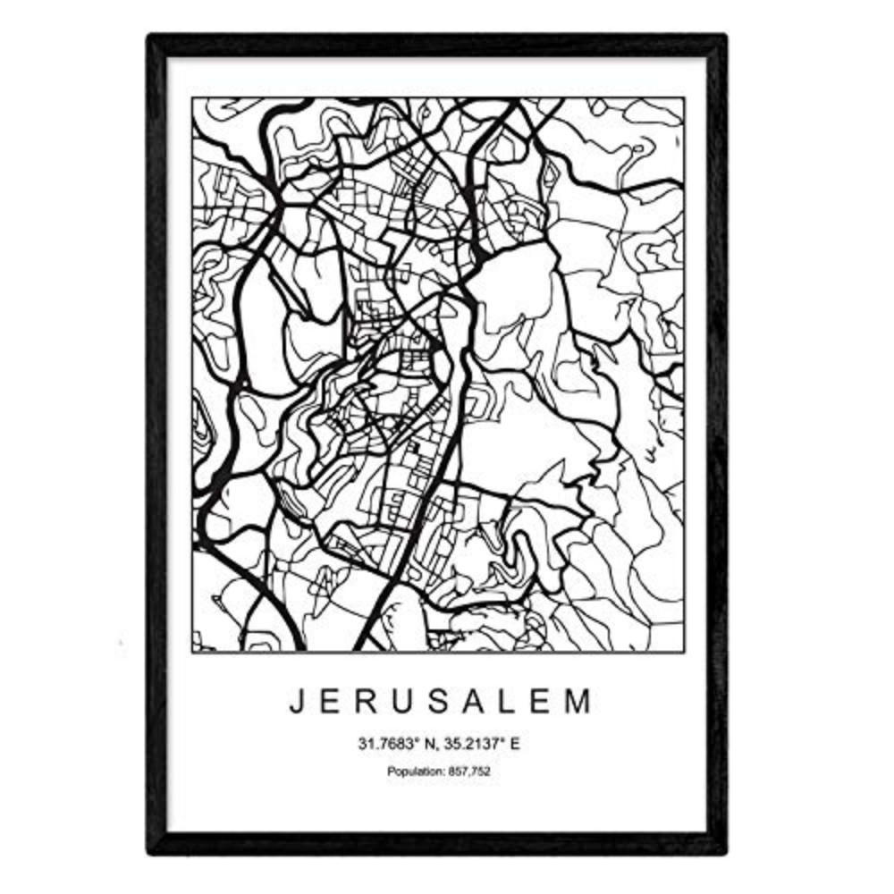 POSTER Jerusalem Skandinavischen Stil A3 Rahmenlos - Klar, Papier (29.7/5/42cm) - Nacnic