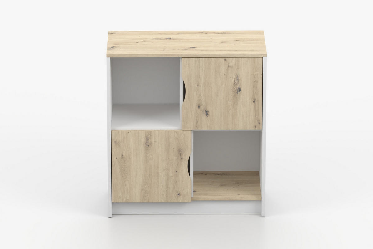 KINDERREGAL JUMI 80/91/40 cm in Weiß/Eiche Artisan - Weiß/Eiche Artisan, Holzwerkstoff (80/91/40cm) - Deine Möbel 24