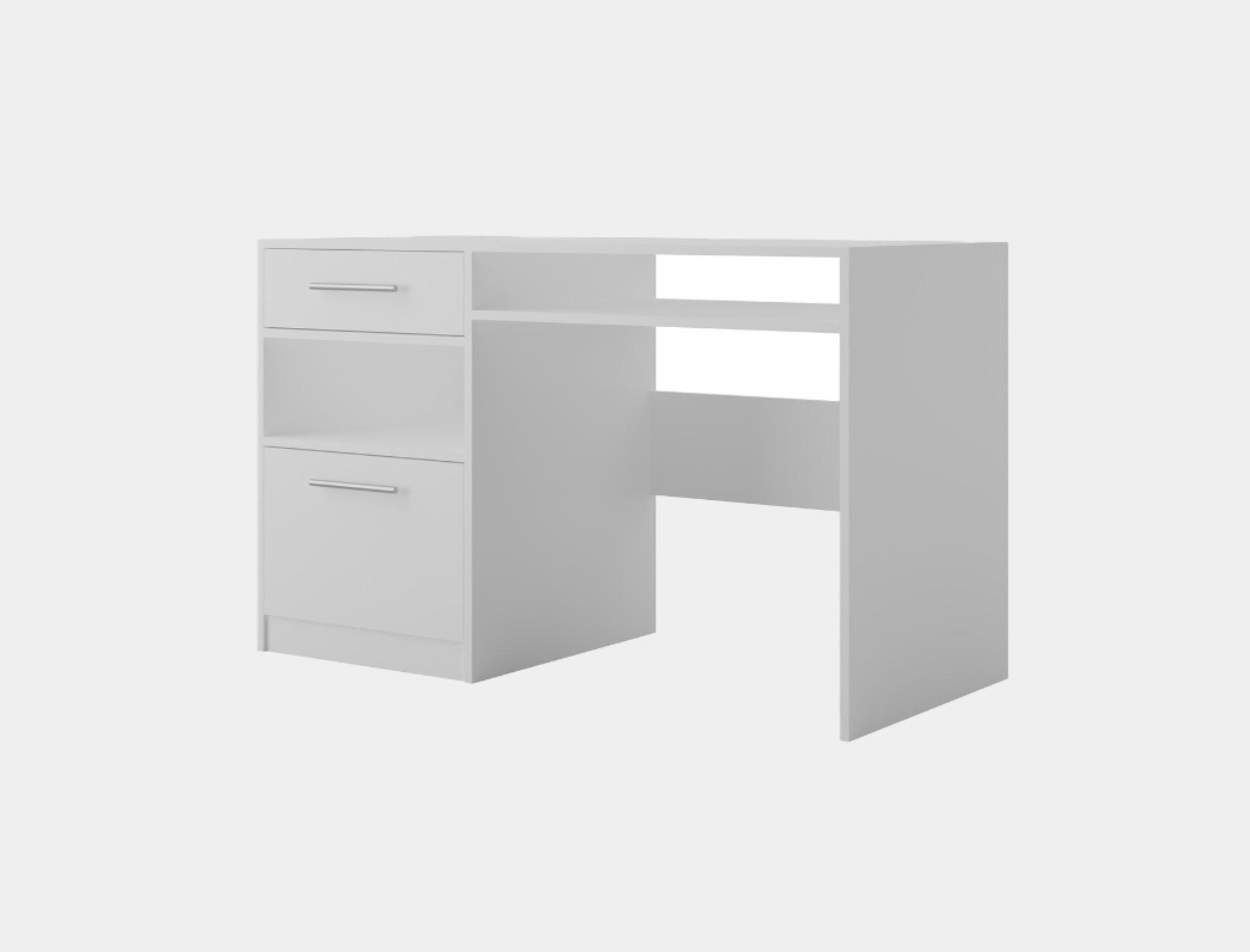 SCHREIBTISCH ELISE 125x58x82 cm Bürotisch Computertisch, Weiß - Weiß, Holzwerkstoff (58/125/82cm) - MASSENO