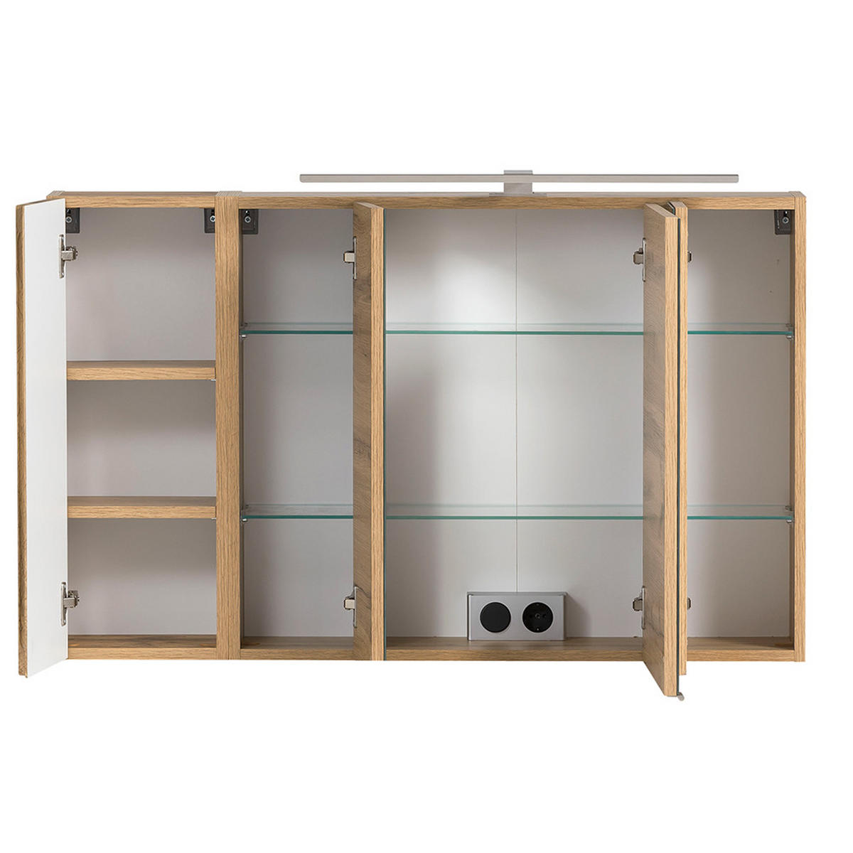 BADMÖBEL-SET 3-TLG. Vasto-03 - Grau, Holzwerkstoff (185/200/47cm) - Lomado