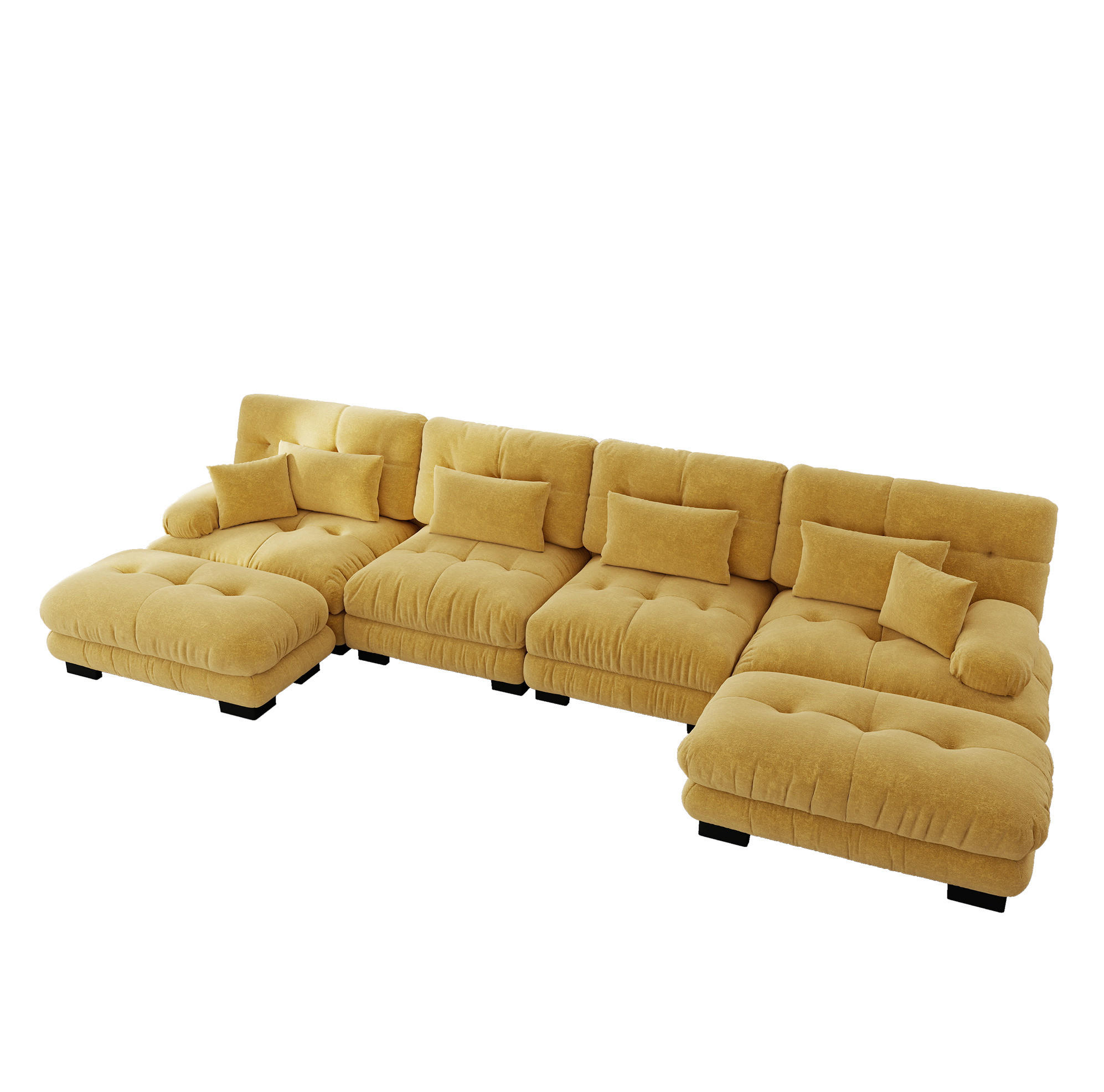 Okwish Ecksofa Gelb 406x145 cm