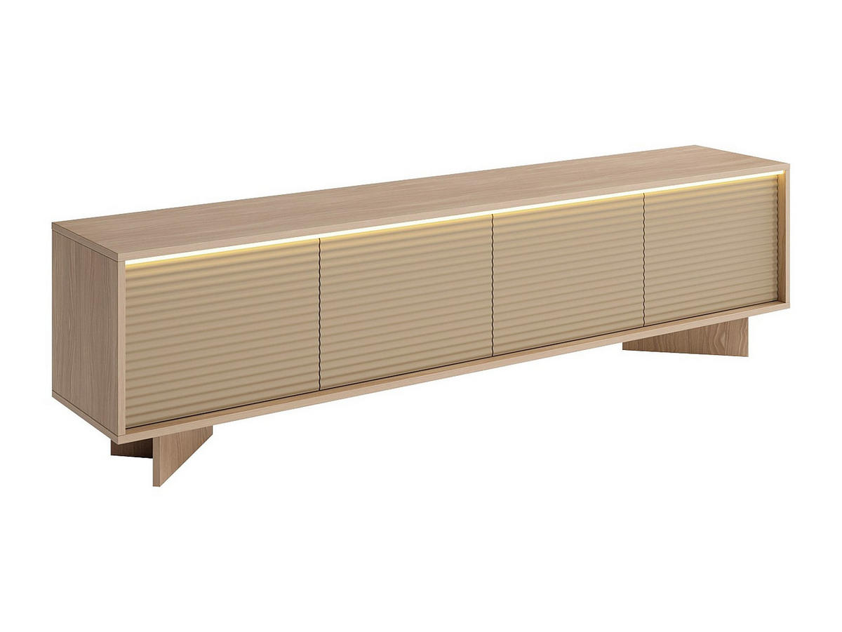 TV-BOARD - 204 cm x 54.4 cm - holz - beige, naturfarben hell Mayrona - Beige/Naturfarben, Holz (204/40/54.4cm) - Vente-Unique
