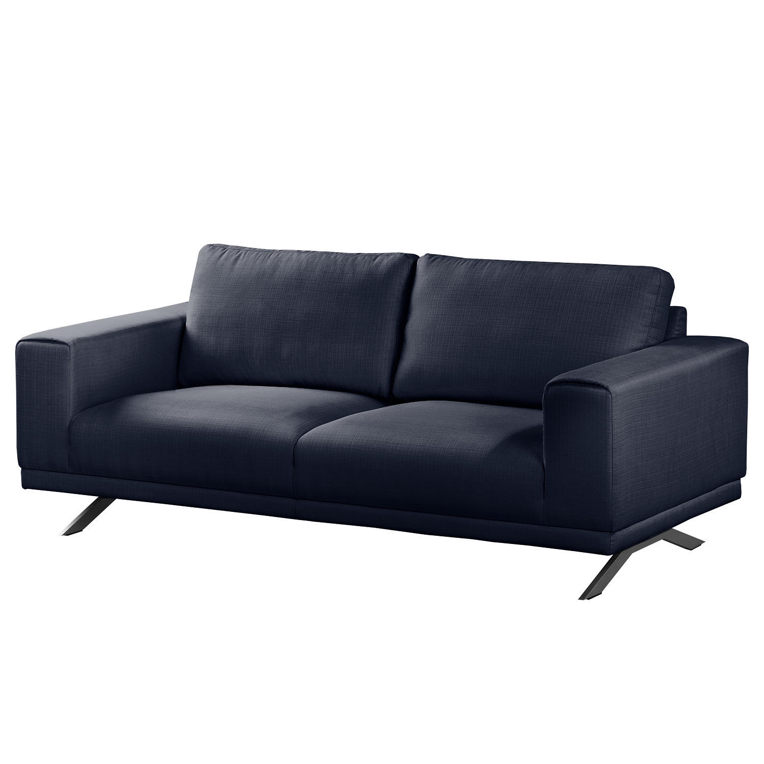 2-SITZER SOFA - Strukturstoff - Dunkelblau, Textil (196/81/89cm) - home24