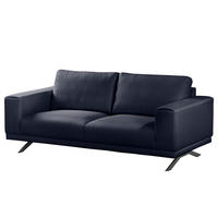 2-SITZER SOFA - Strukturstoff - Dunkelblau, Textil (196/81/89cm) - home24