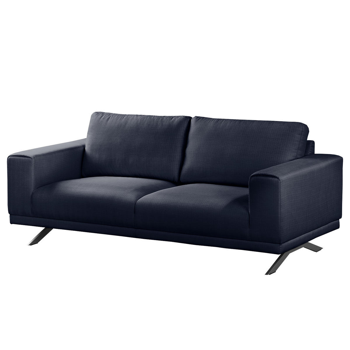 2-SITZER SOFA - Strukturstoff - Dunkelblau, Textil (196/81/89cm) - home24