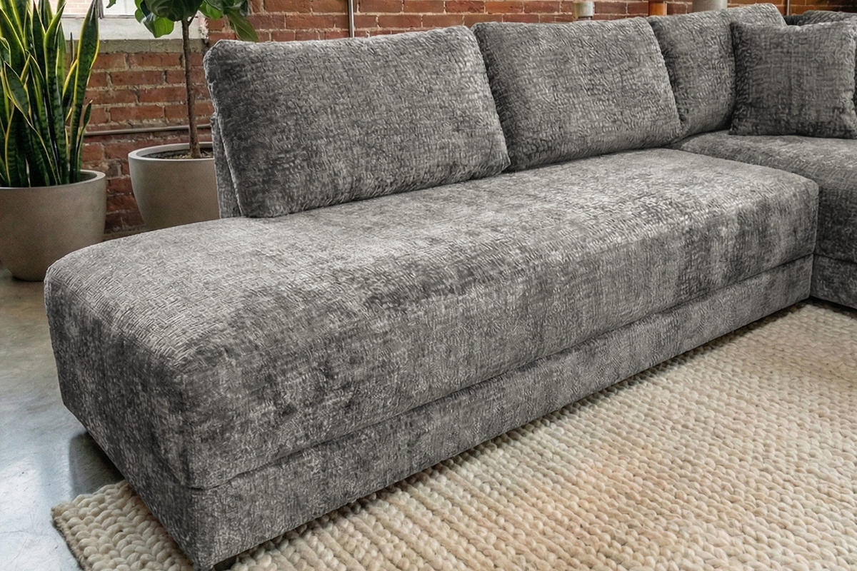 SCHLAFSOFA SADIRA Grau Flachgewebe - Schwarz/Grau, Kunststoff/Textil (288/209cm) - KAWOLA