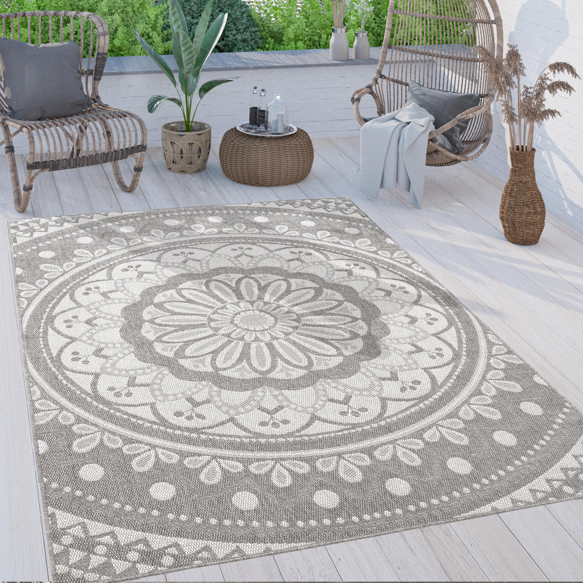 OUTDOORTEPPICH 120/160 cm Brescia 471 - Grau, Textil (120/160cm) - Paco Home