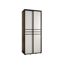 SCHWEBETÜRENSCHRANK 235,2/110/60 2-türig - Schwarz/Weiß, Holz/Metall (110/235/60cm) - Abiks Möbel