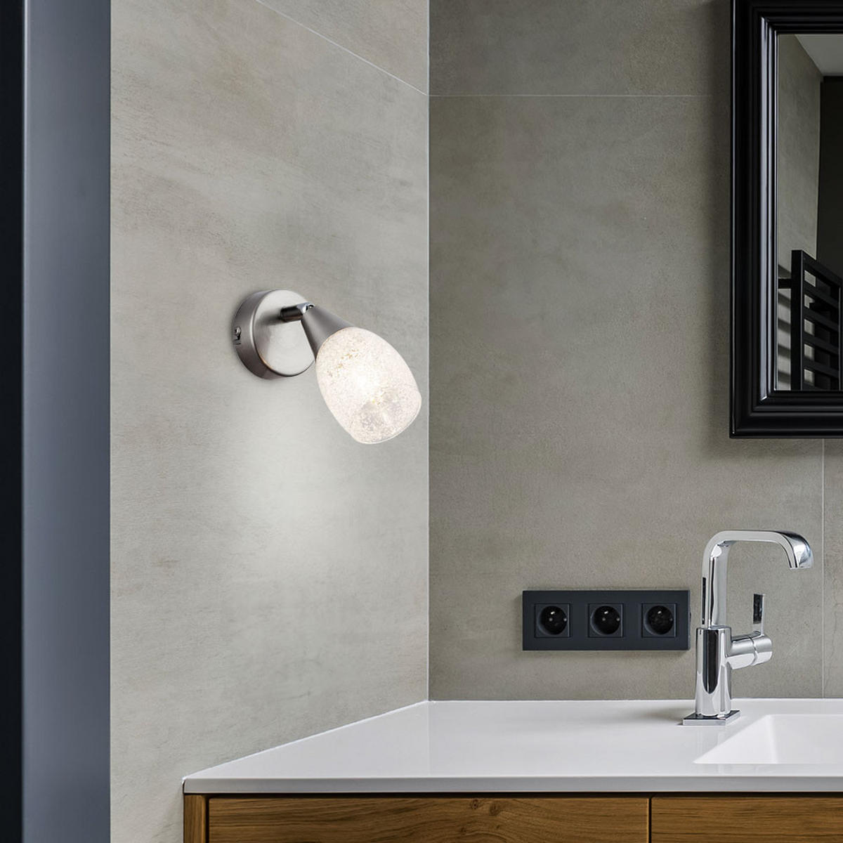 WANDELEUCHTE Kristallschirm Silber Glas - Silberfarben, Glas (7/13.5/16.5cm)