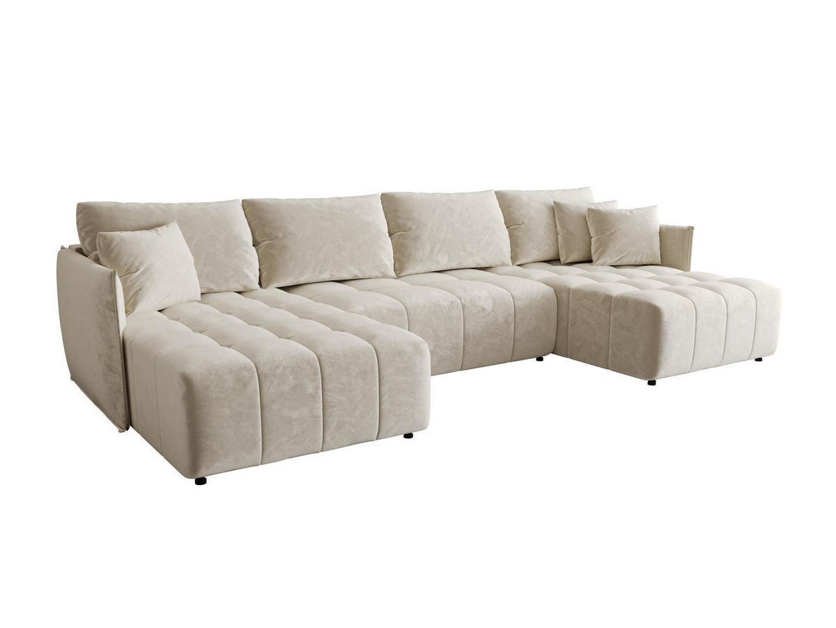ECKSOFA mit Schlaffunktion ONIL U Monolith 02 - Beige, Textil (349/185cm) - Bedante