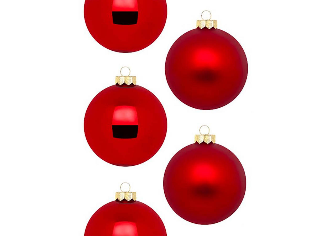 WEIHNACHTSORNAMENTE 30er-Set Ornamente rot matt / glänzend 6 cm - Rot, Glas (6/6/6cm) - LAALU