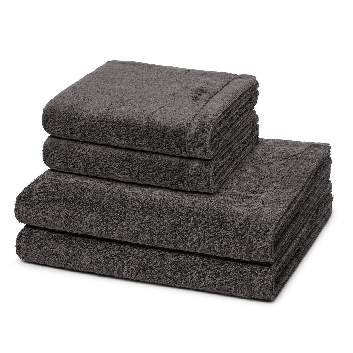 FROTTIERSET Lifestyle 4-teilig - Dunkelgrau, Textil (50/100cm) - Cawoe