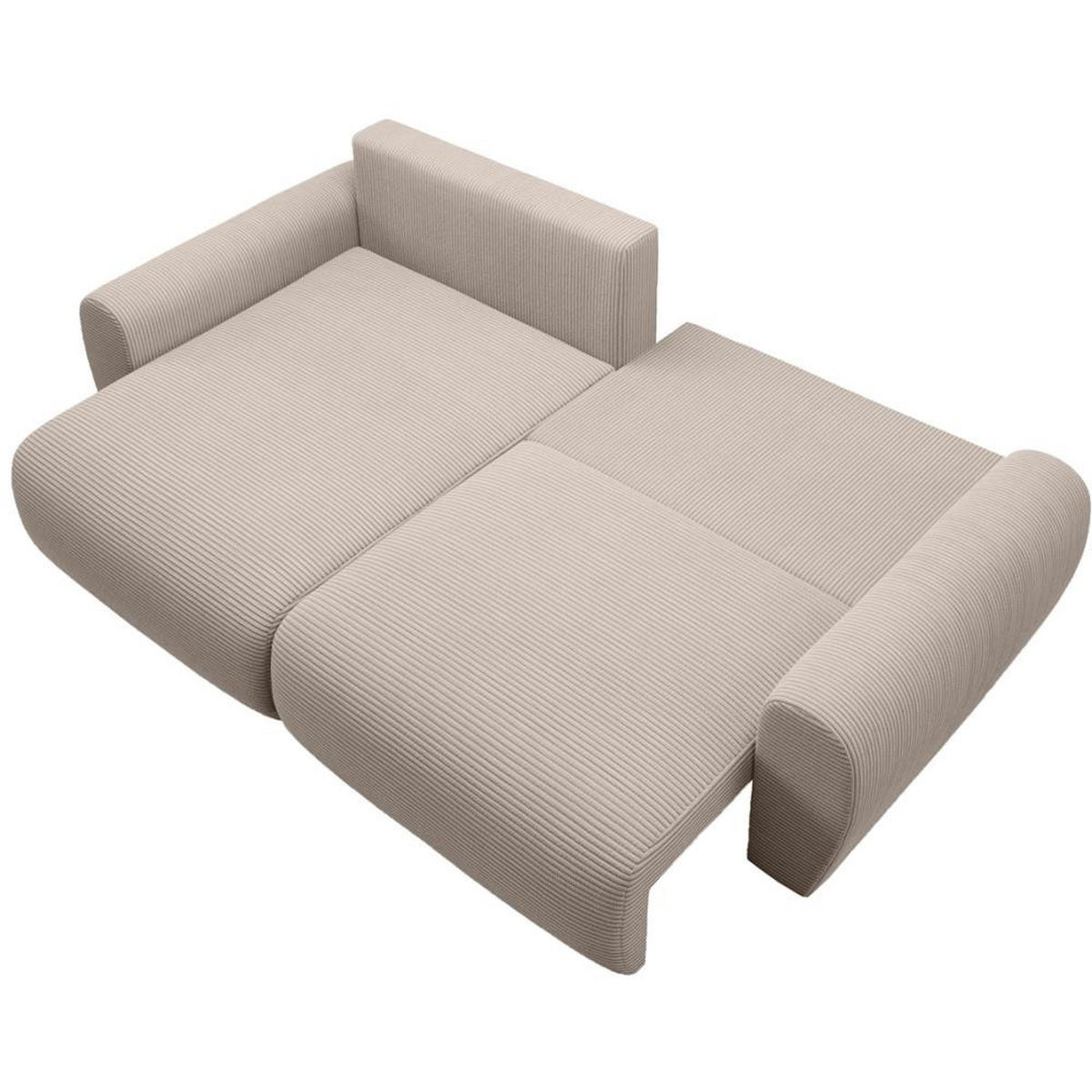 ECKSCHLAFSOFA Poss L cappuccino links - Cappuccino, Textil (253/153cm) - Beautysofa