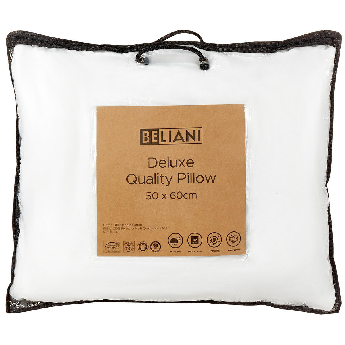 KOPFKISSEN 2er-Set Weiß 50/60 cm Errigal - Weiß, Textil (60/50cm) - Beliani
