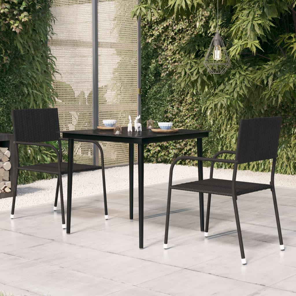 GARTENTISCH Tischwald 80/74/80 cm - Schwarz, Naturmaterialien (80/80/74cm) - ZMH