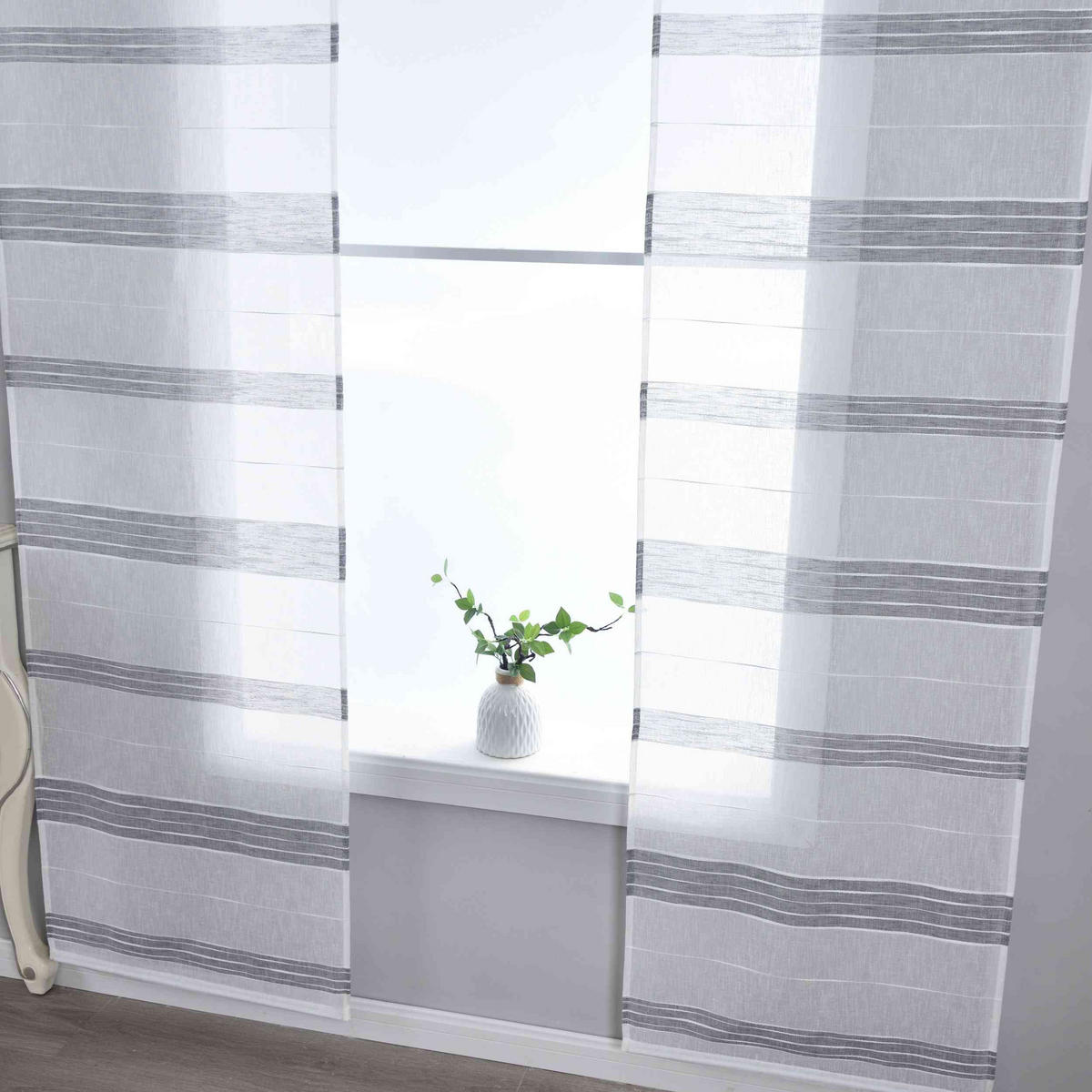 FLÄCHENVORHANG 2ER SET »Frankfurt« HxB 245x60 cm Grau - Grau, Textil (60/245cm) - Gardinenbox