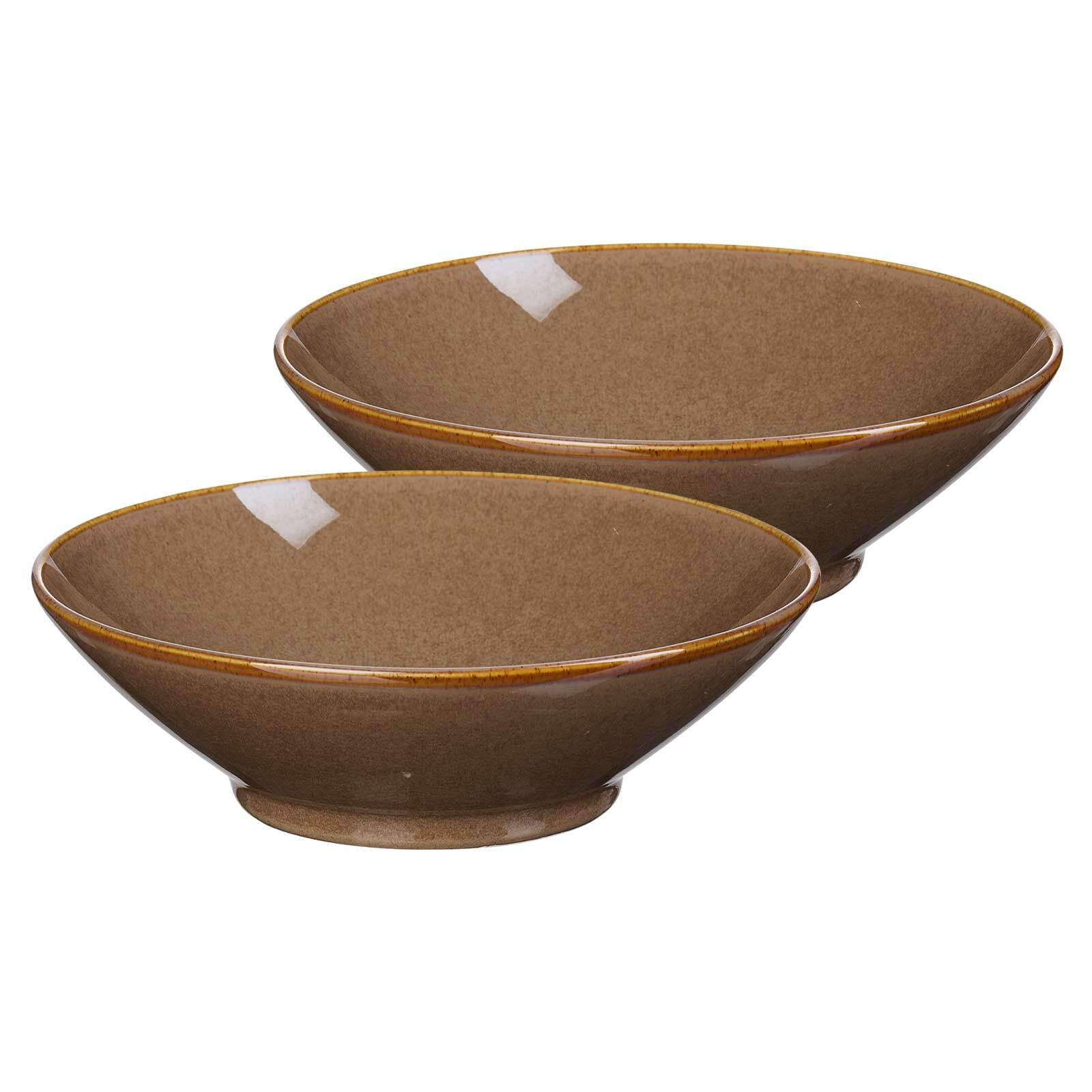 SERVIERSCHALEN Sahara Dunkelbraun ø 24 cm 2er Set - Dunkelbraun, Keramik (24/7/24cm) - Ritzenhoff Breker