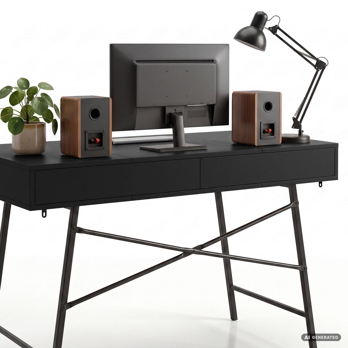 SCHREIBTISCH ARDEN 120 cm Schwarz - Schwarz, Holzwerkstoff (120/50/80.5cm) - Akord