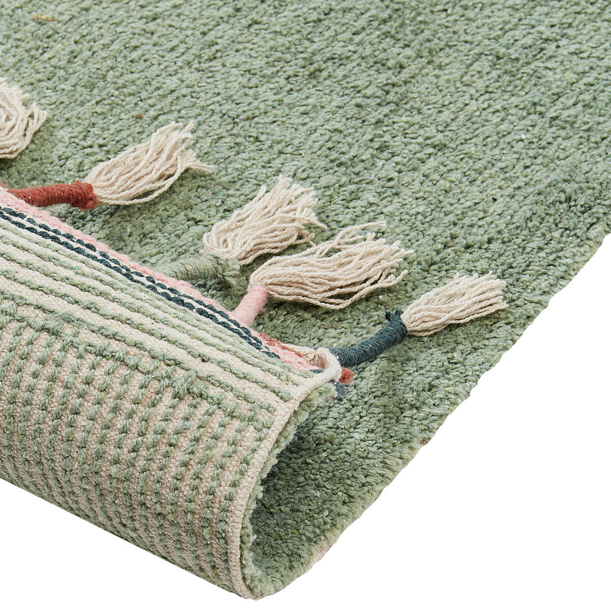 KURZFLOR-TEPPICH Grün 140/200 cm Caparli - Grün, Textil (140/200cm) - Beliani