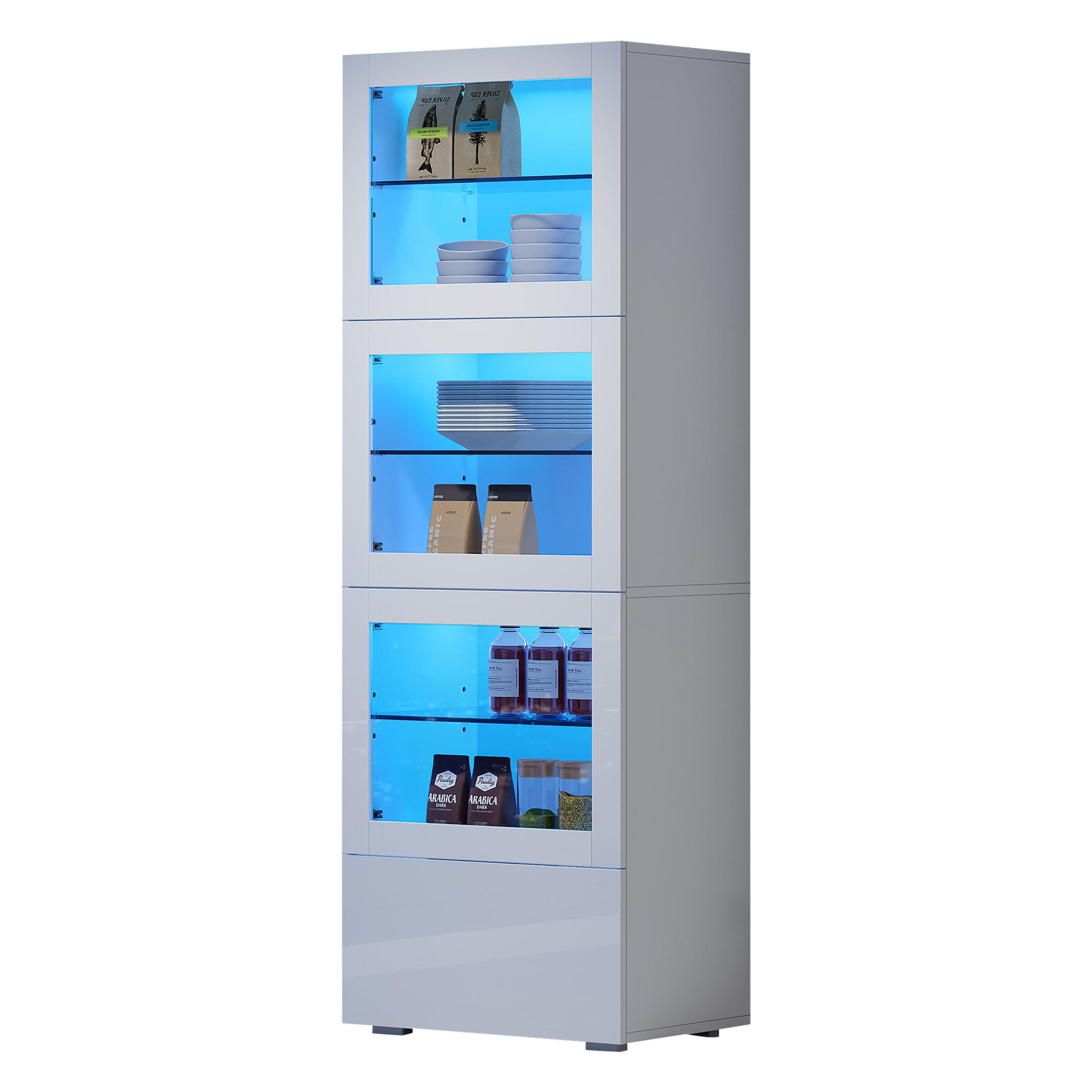 Luhomfu Vitrine Weiß 60x173x40 cm