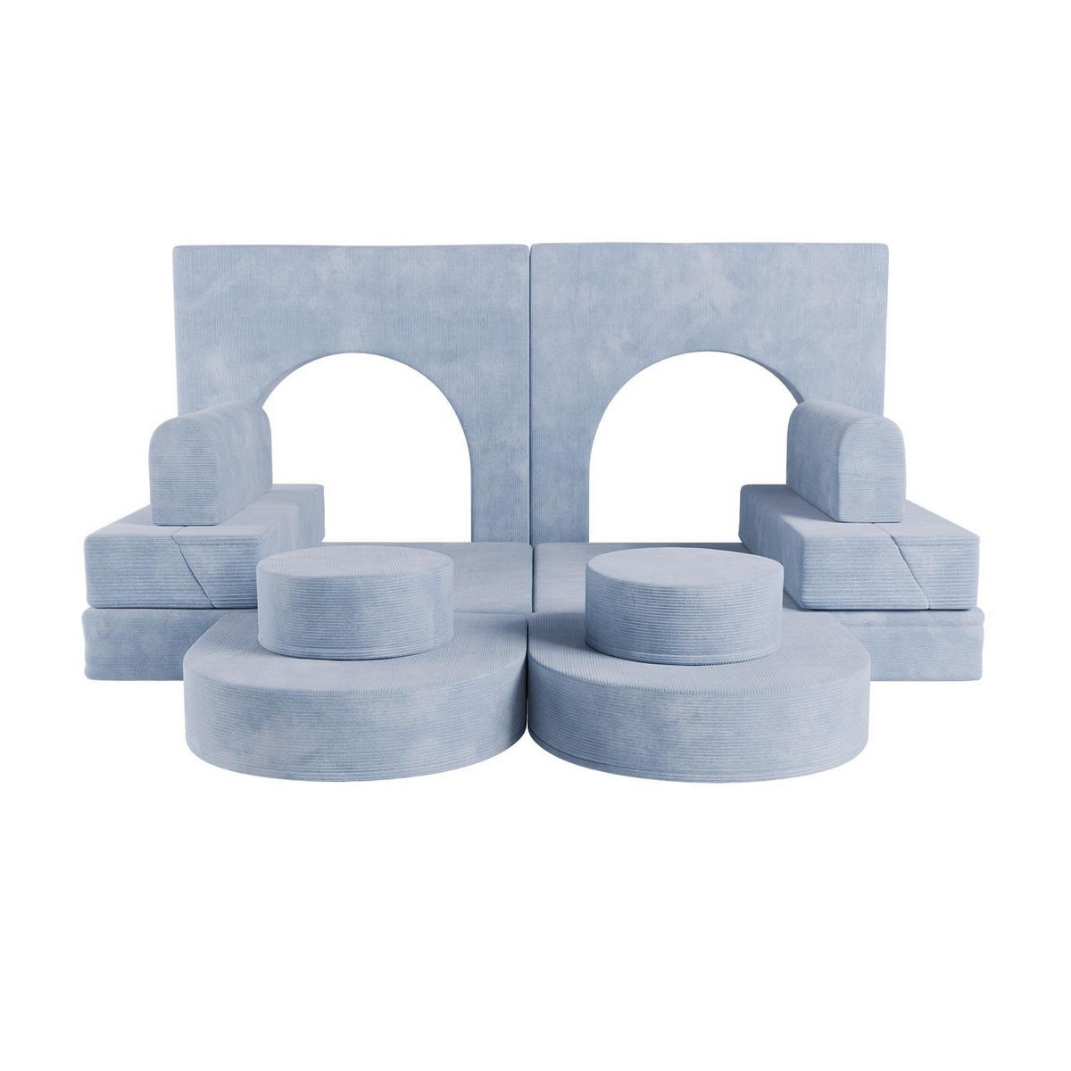 KINDERSOFA Kayo cord hellblau - Blau, Textil (150/50/75cm) - Juskys