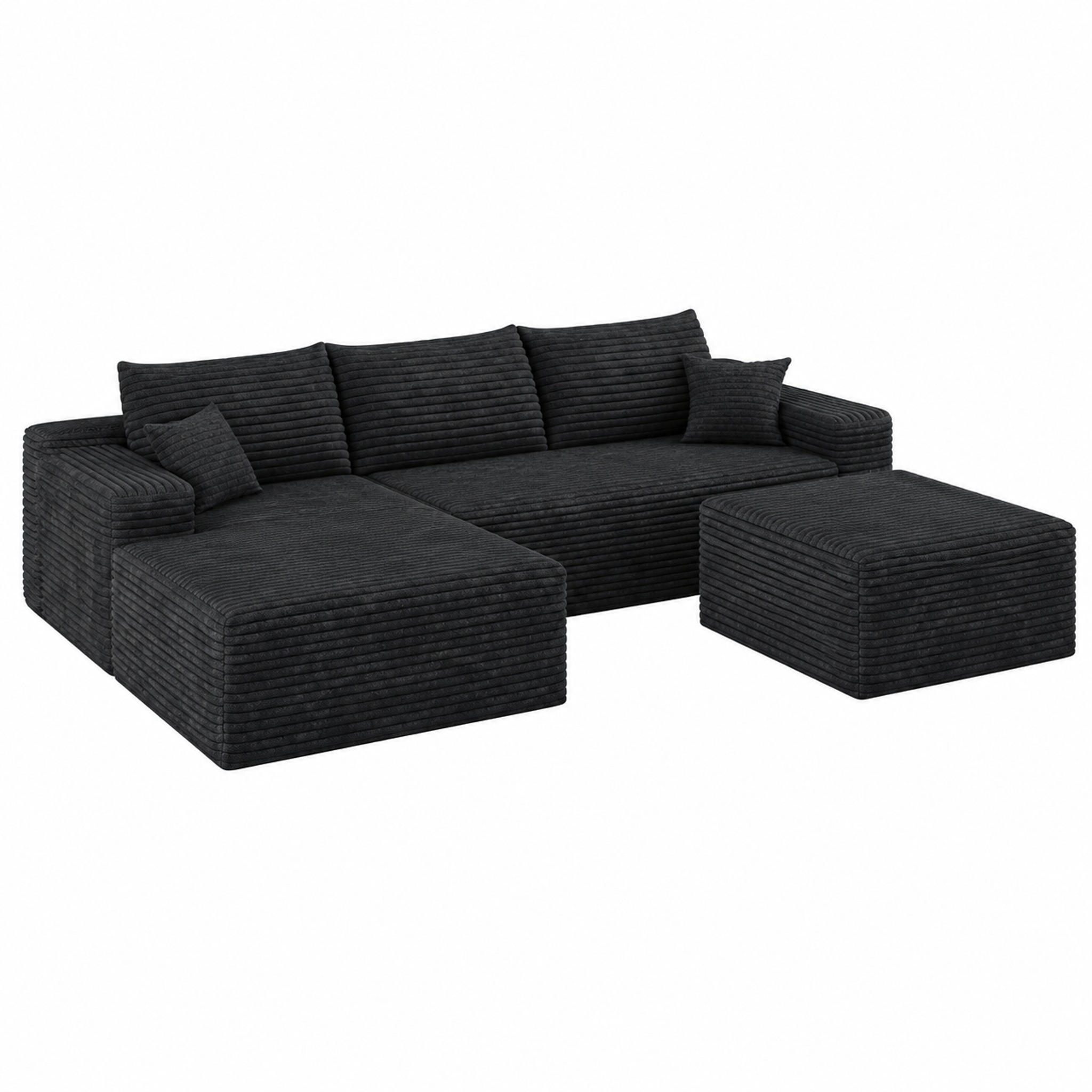 Meubliv Ecksofa Schwarz 175x83x270 cm