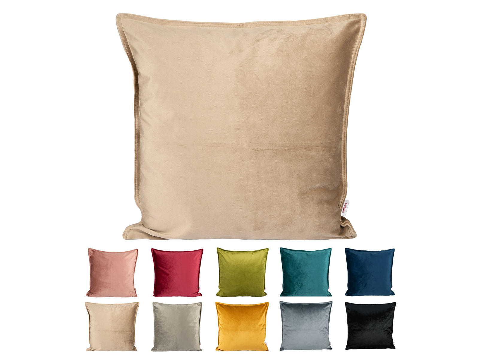 KISSENHÜLLE Samt&Sonders braun-beige 50/50 cm - Beige, Textil (50/50cm) - beties Heimtextil