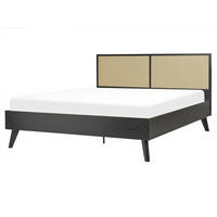 BETT 160/200cm Schwarz Monpazier - Schwarz, Naturmaterialien (160/200cm) - Beliani