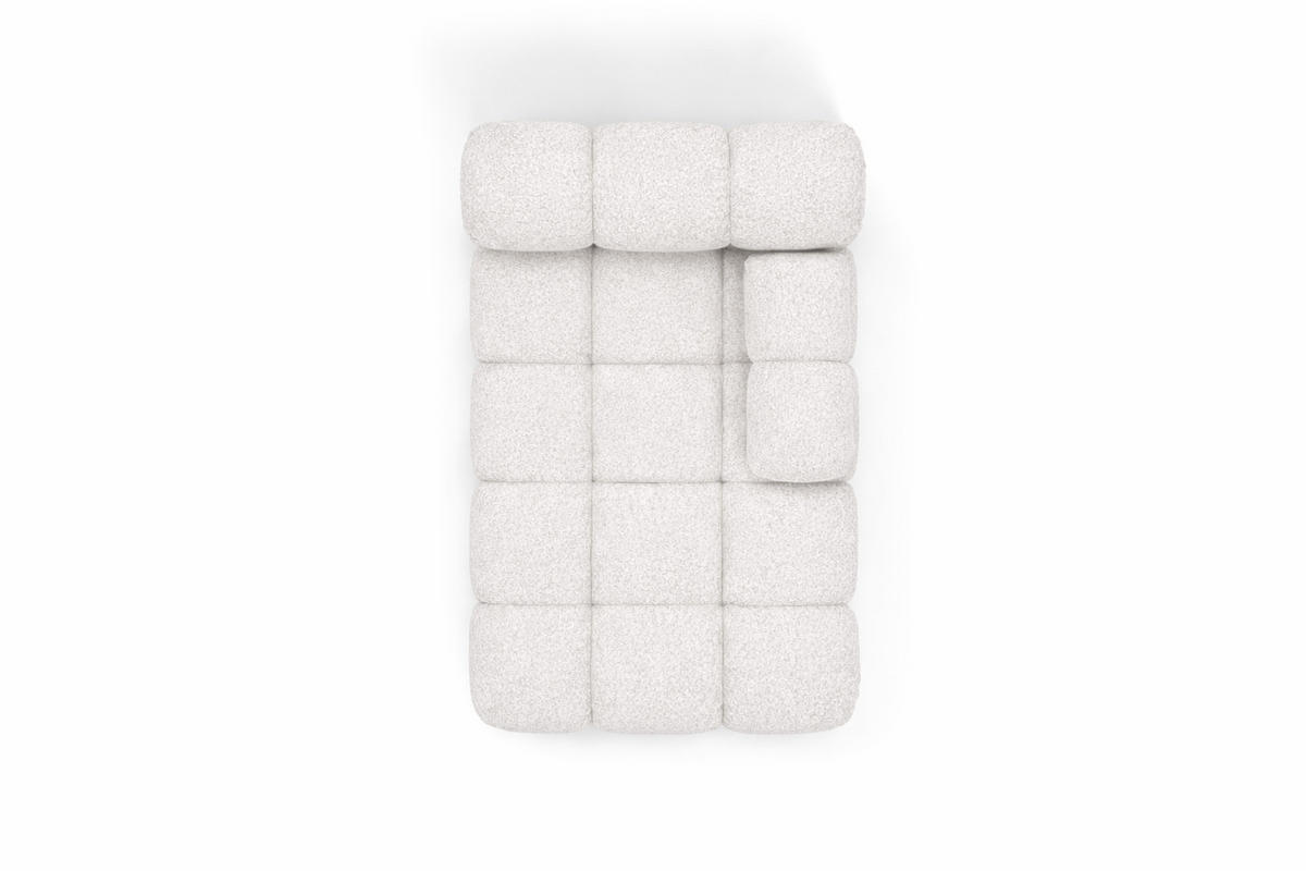 CHAISELONGUE Modular, Bouclé-Stoff Abriamo, Ecru, Rechts, Selia - Ecru/Rosa, Holz (95/70/160cm) - Kaiser Möbel